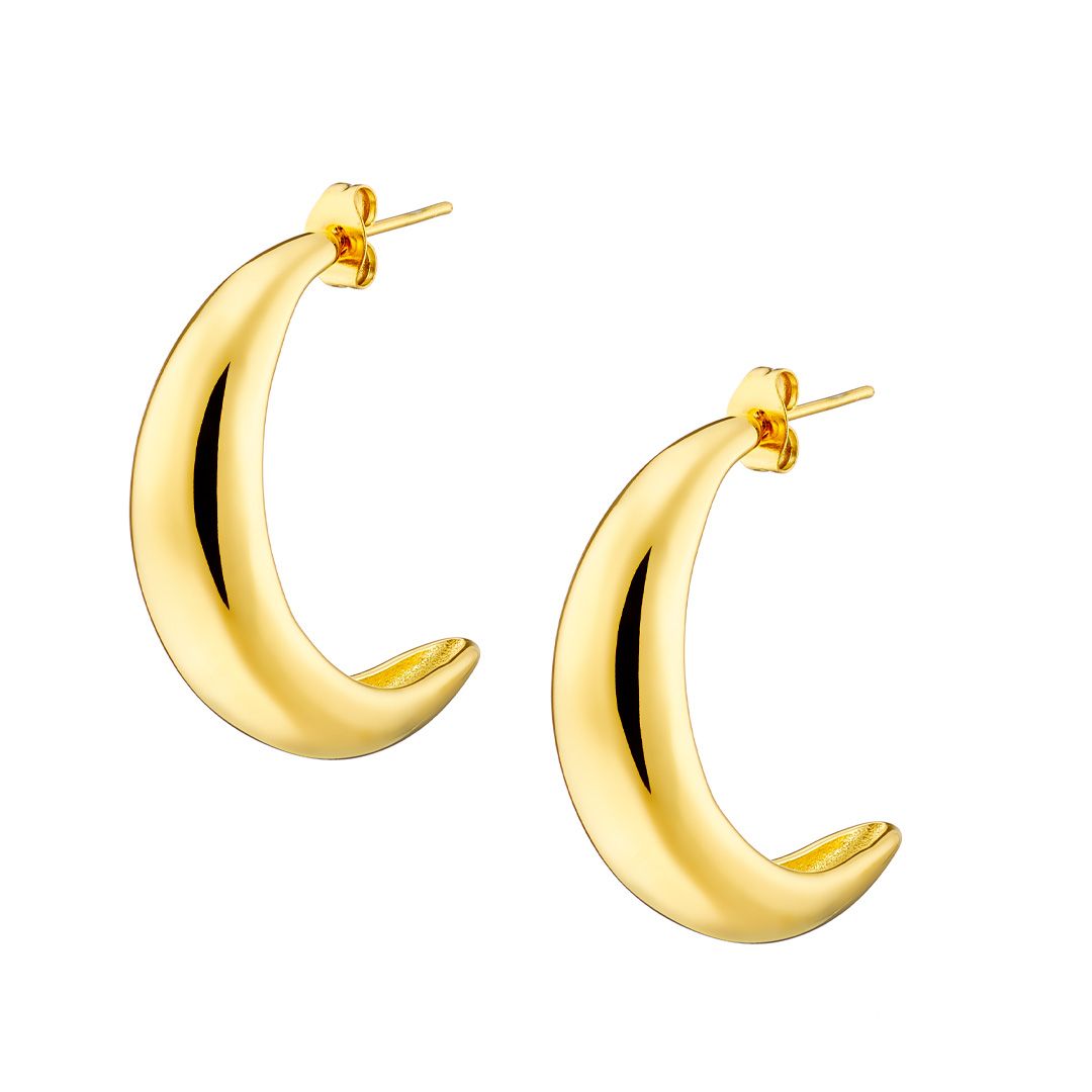 Σκουλαρίκια Από Ατσάλι Επιχρυσωμένο 24Κ AS40112