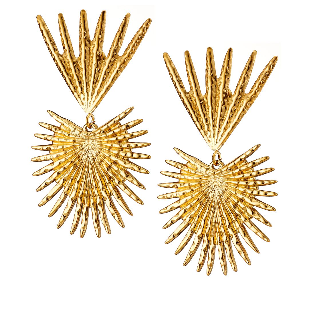 Σκουλαρίκια Από Ατσάλι Επιχρυσωμένο 24Κ AS40124