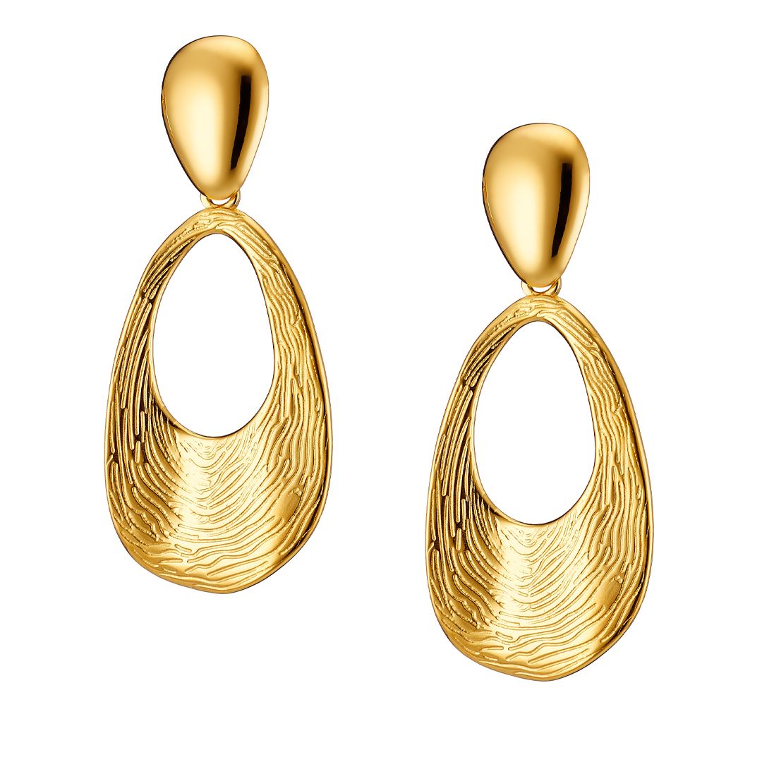 Σκουλαρίκια Από Ατσάλι Επιχρυσωμένο 24Κ AS40126