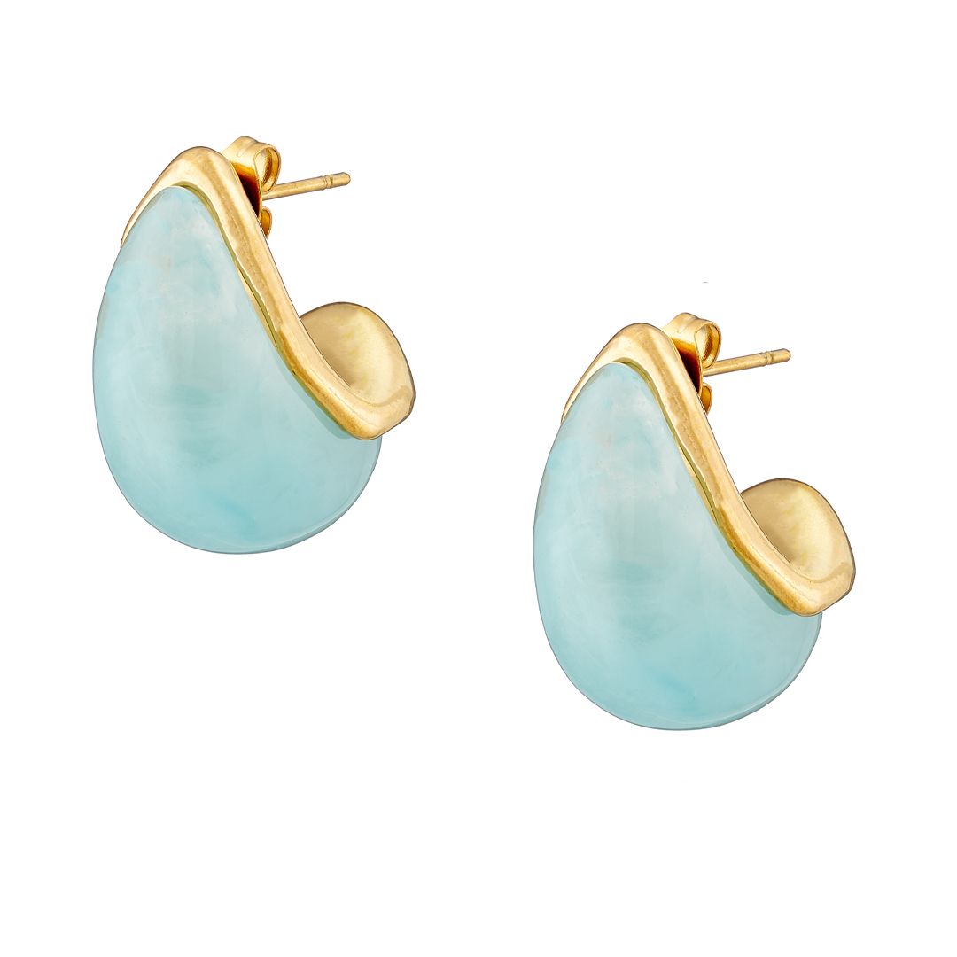 Σκουλαρίκια Από Ατσάλι Επιχρυσωμένο 24Κ AS40153