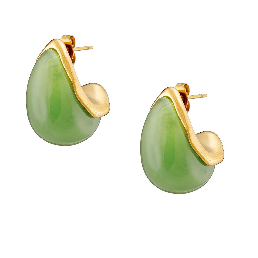 Σκουλαρίκια Από Ατσάλι Επιχρυσωμένο 24Κ AS40154