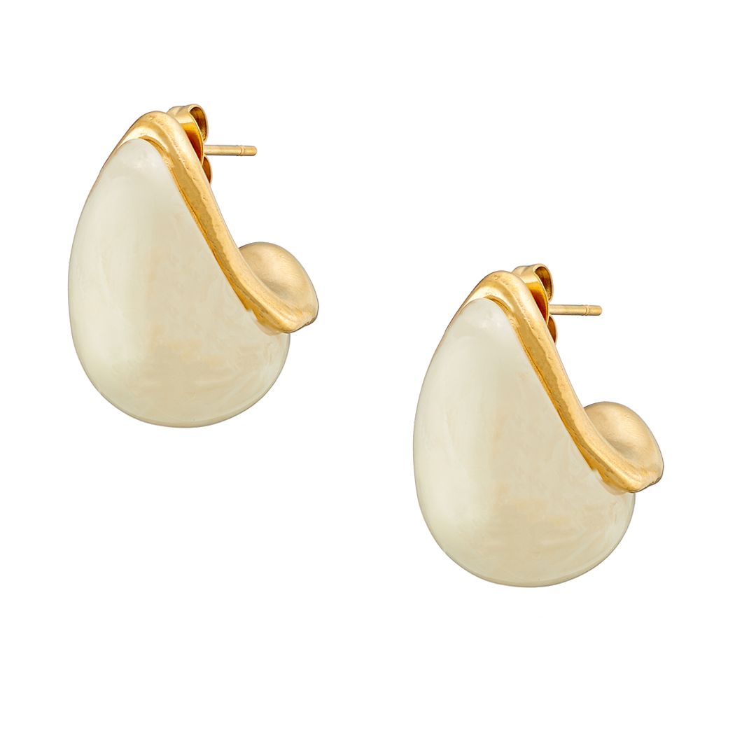 Σκουλαρίκια Από Ατσάλι Επιχρυσωμένο 24Κ AS40157