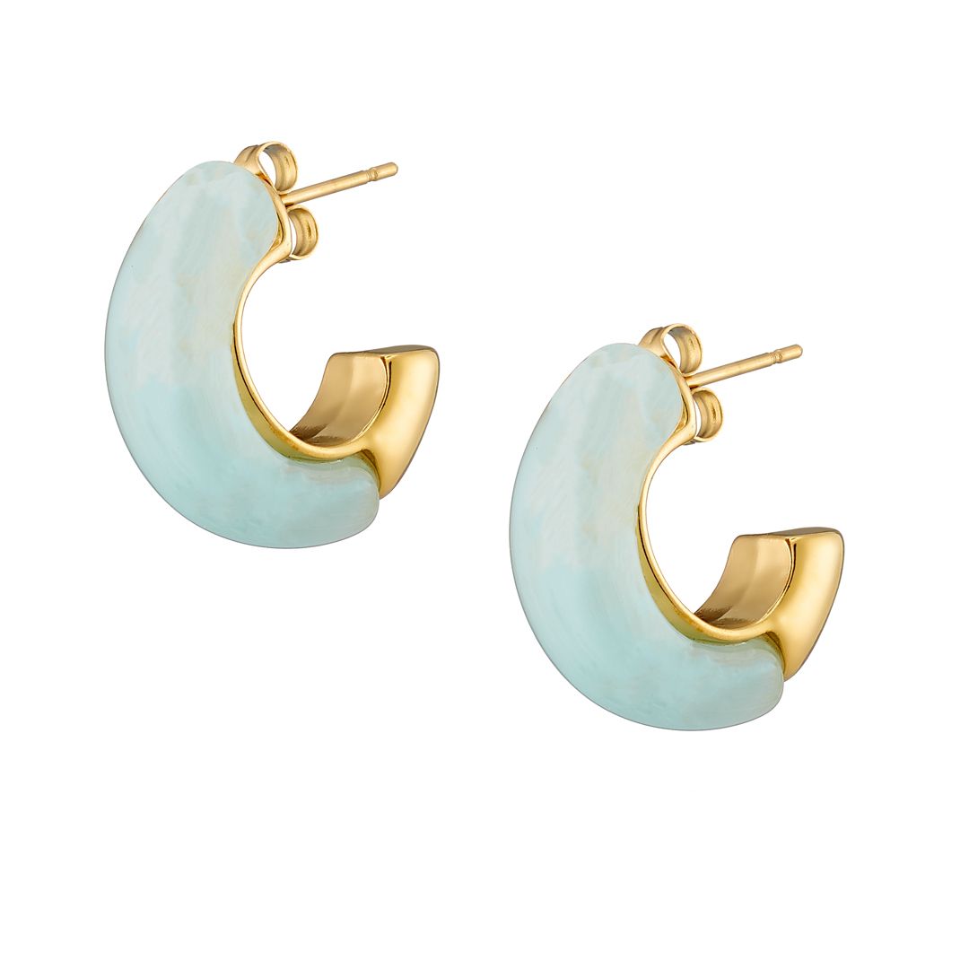 Σκουλαρίκια Κρίκοι Από Ατσάλι Επιχρυσωμένο 24Κ AS40158