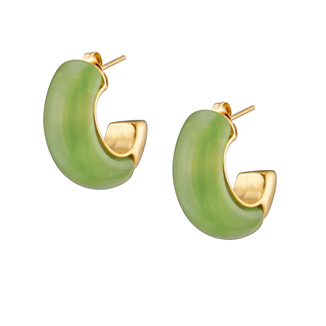 Σκουλαρίκια Κρίκοι Από Ατσάλι Επιχρυσωμένο 24Κ AS40159