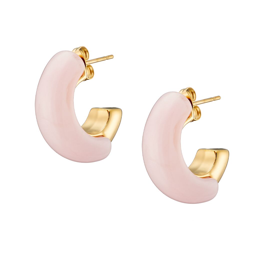 Σκουλαρίκια Κρίκοι Από Ατσάλι Επιχρυσωμένο 24Κ AS40161