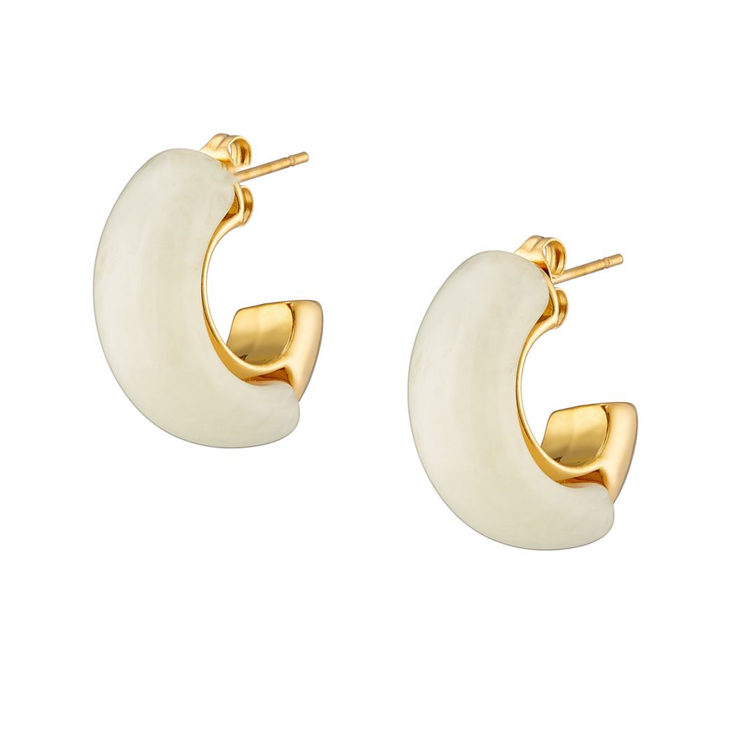 Σκουλαρίκια Κρίκοι Από Ατσάλι Επιχρυσωμένο 24Κ AS40162