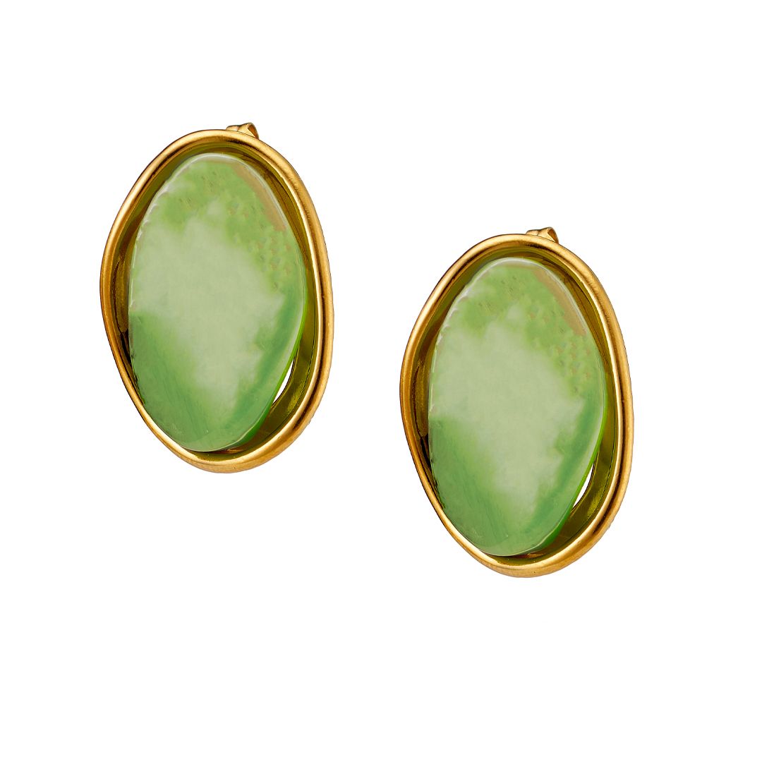 Σκουλαρίκια Από Ατσάλι Επιχρυσωμένο 24Κ AS40164