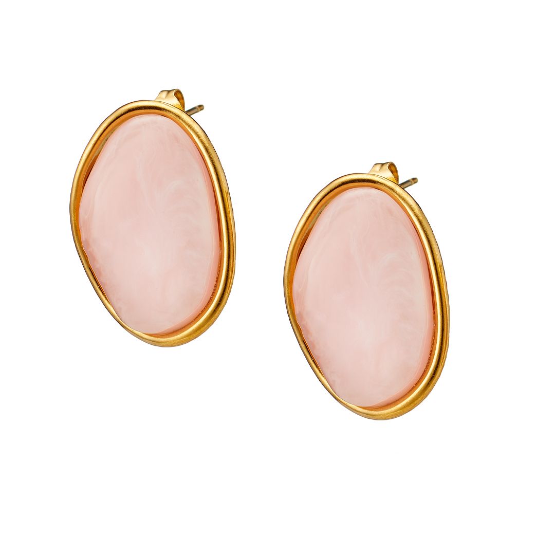 Σκουλαρίκια Από Ατσάλι Επιχρυσωμένο 24Κ AS40166