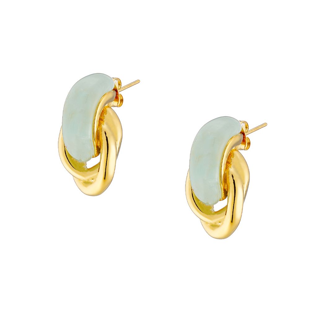 Σκουλαρίκια Από Ατσάλι Επιχρυσωμένο 24Κ AS40168