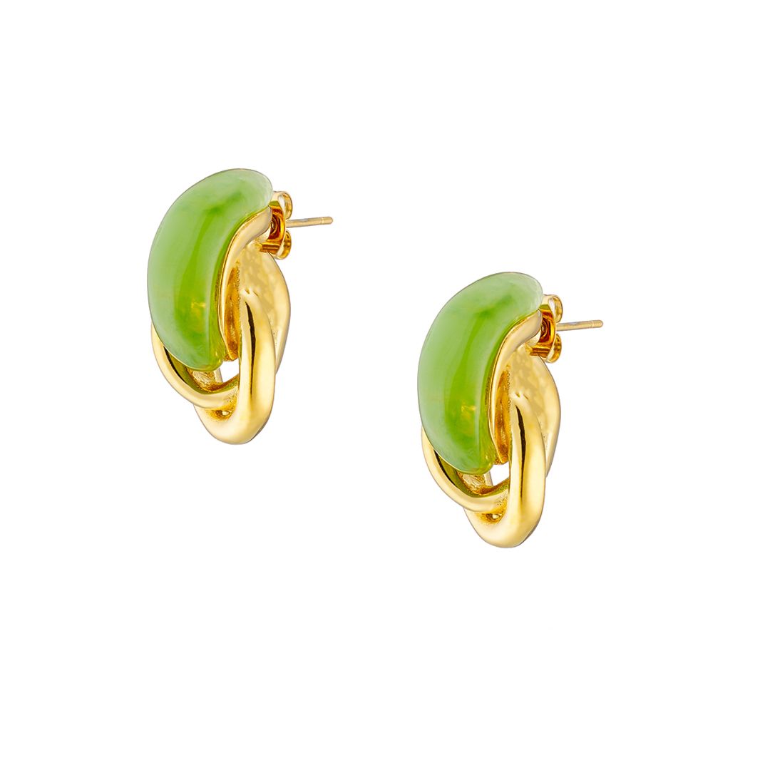 Σκουλαρίκια Από Ατσάλι Επιχρυσωμένο 24Κ AS40169