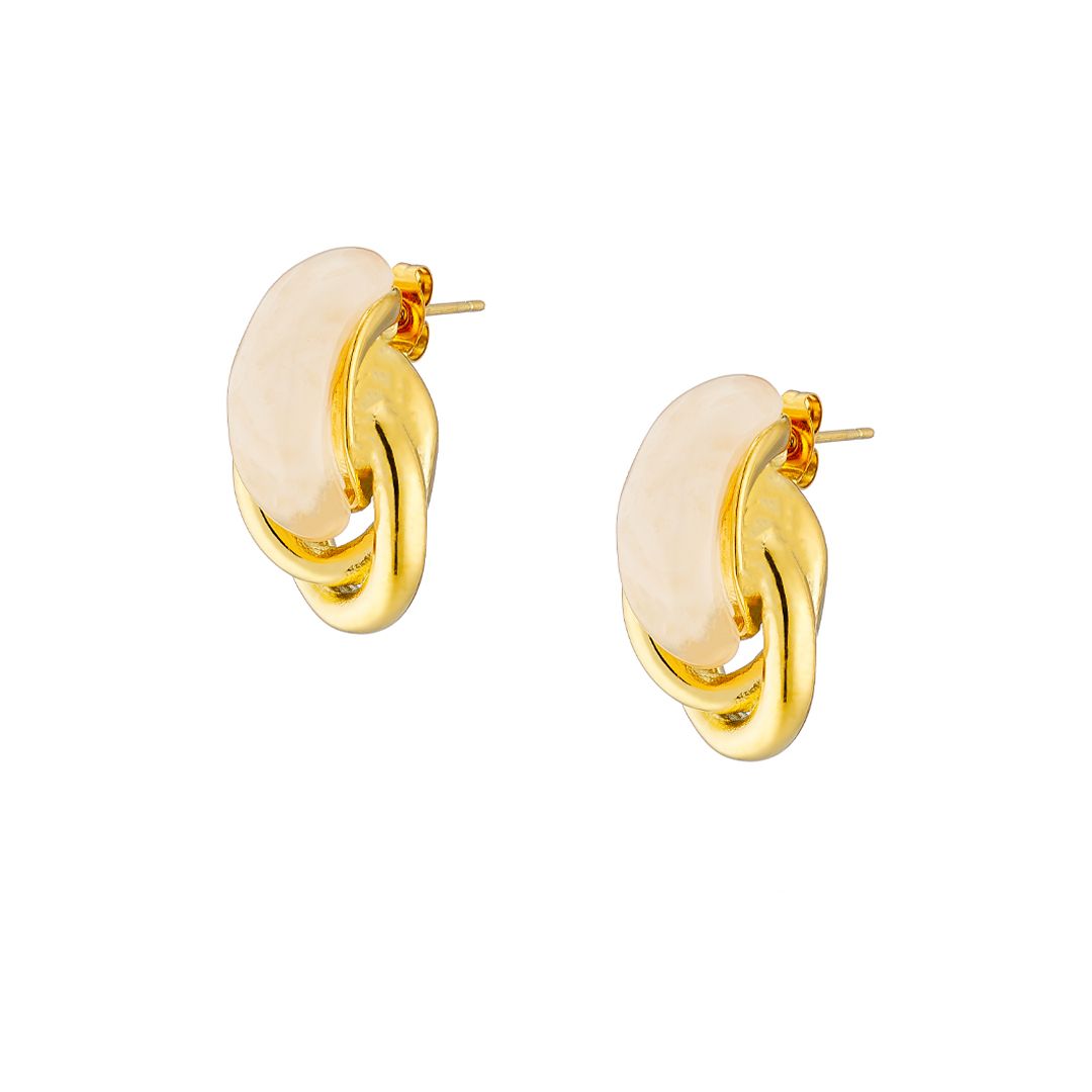 Σκουλαρίκια Από Ατσάλι Επιχρυσωμένο 24Κ AS40171