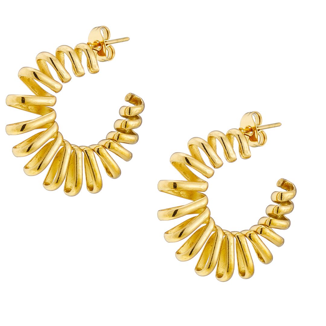 Σκουλαρίκια Από Ατσάλι Επιχρυσωμένο 24Κ AS40182