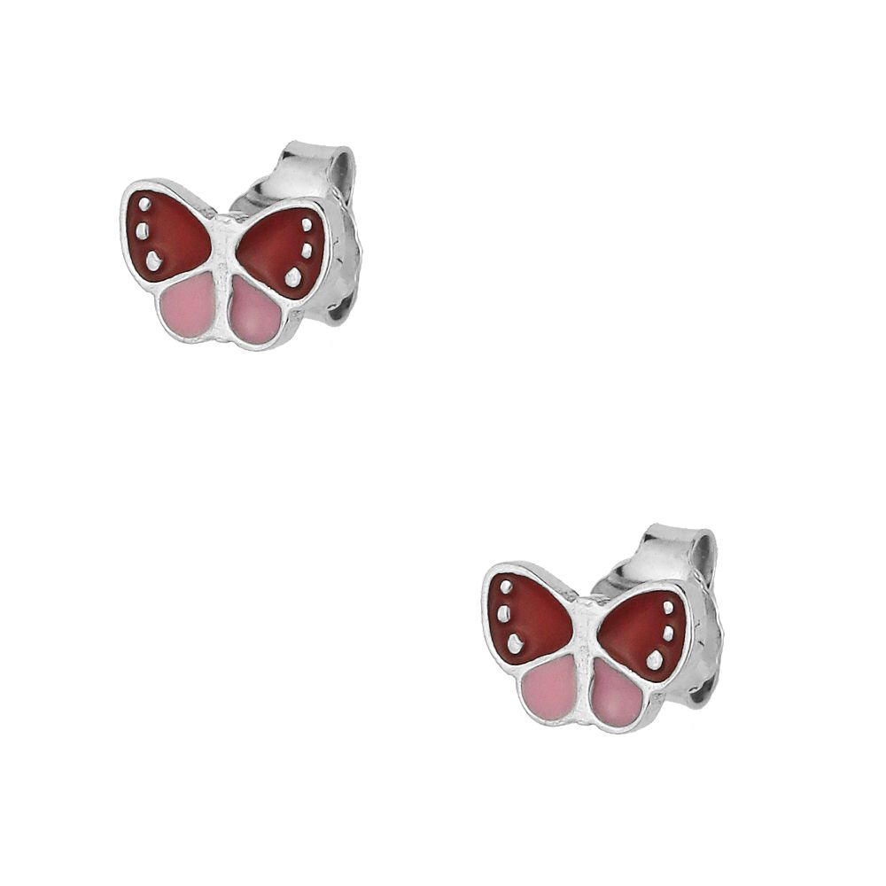 Σκουλαρίκια Από Ασήμι 925 Επιπλατινωμένο Πεταλούδα KO47492