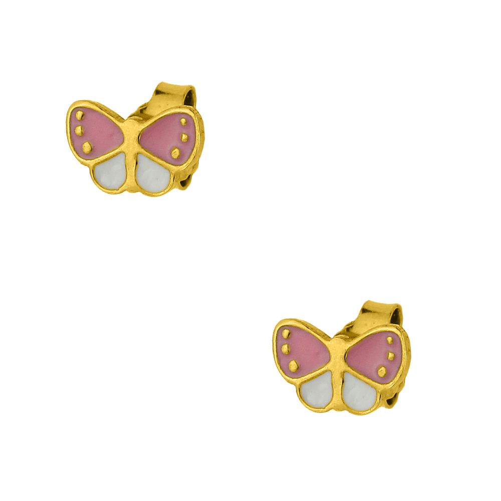 Σκουλαρίκια Από Ασήμι 925 Επιχρυσωμένο Πεταλούδα KO47513
