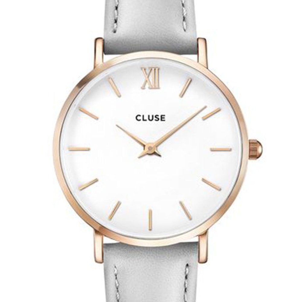 CLUSE Minuit Silver Leather Strap CW0101203010