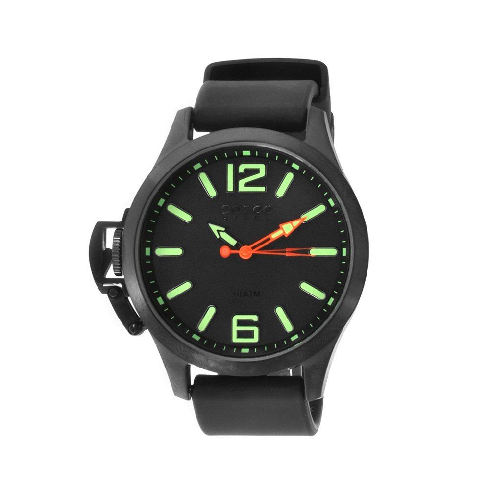 OOZOO Steel XL Black Rubber Strap OS411
