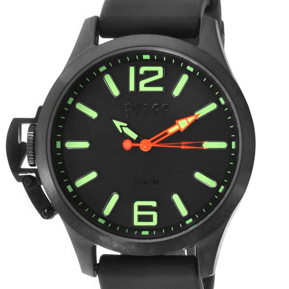OOZOO Steel XL Black Rubber Strap OS411