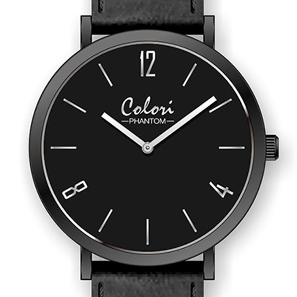 COLORI Phantom Black Leather Strap COL438
