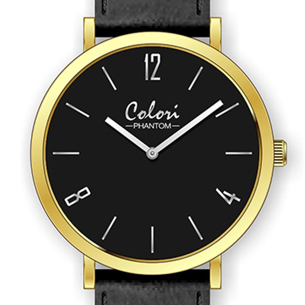COLORI Phantom Black Leather Strap COL440