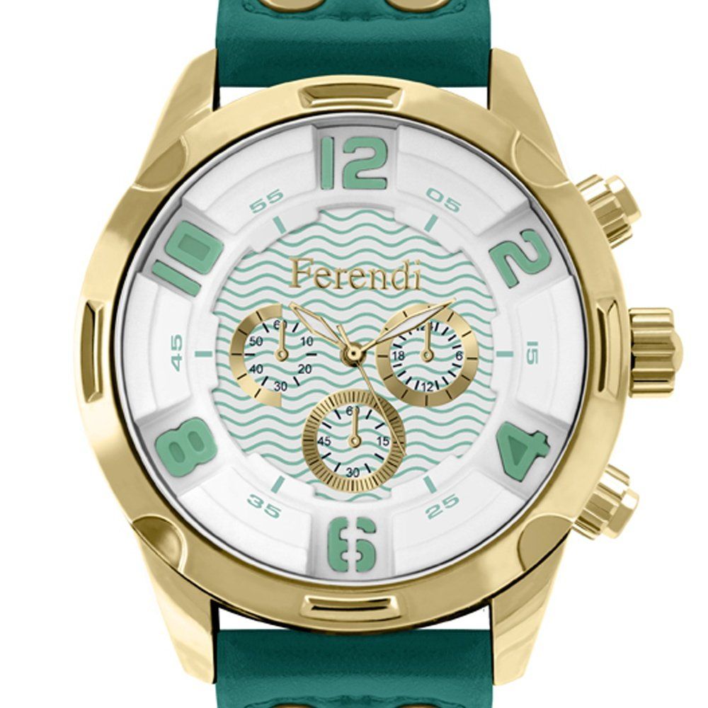 FERENDI ETERNIA Green Leather Strap 4040-12