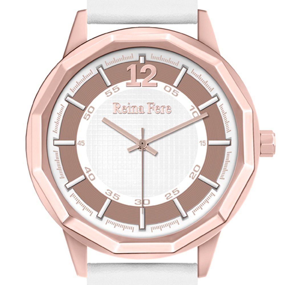 REINA FERE White Leather Strap 8826-3