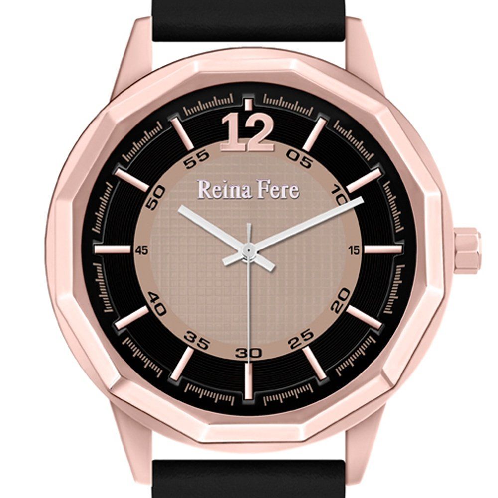 REINA FERE Black Leather Strap 8826-5