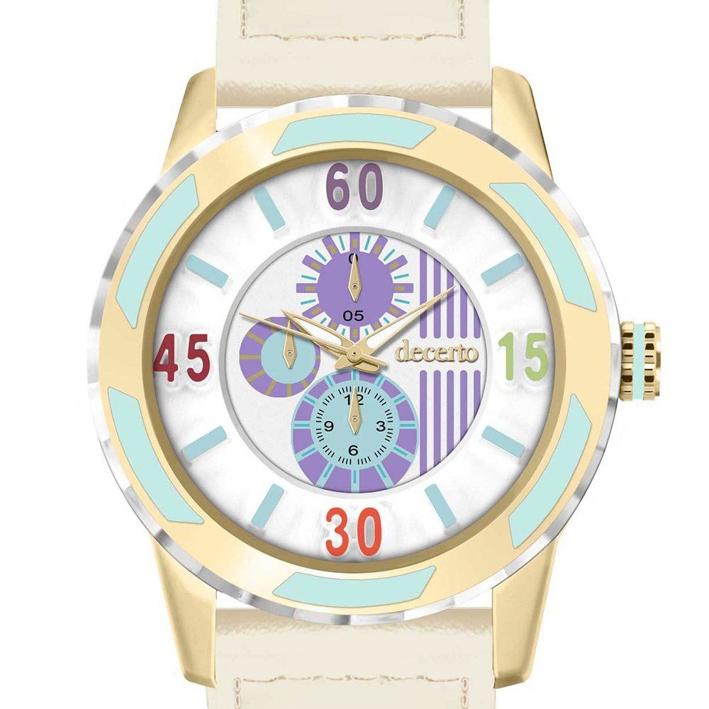 Decerto Lollipop Beige Leather Strap 3060-32