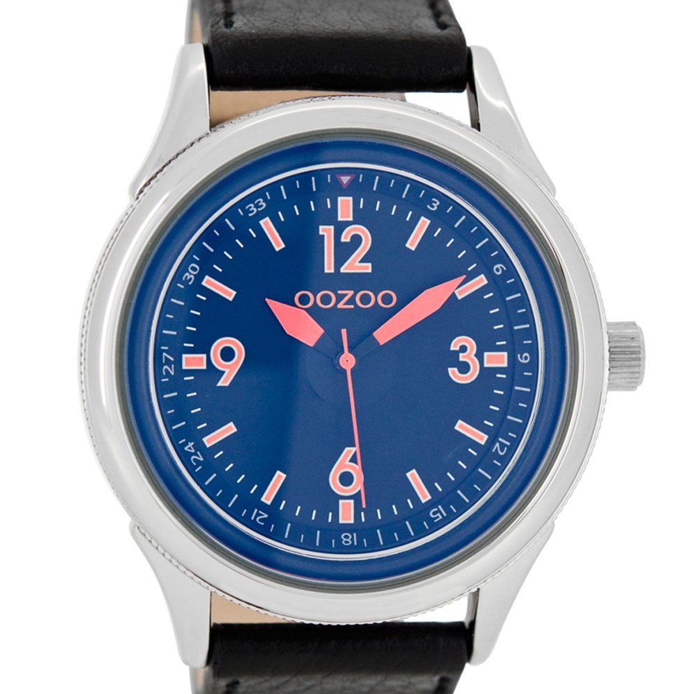 OOZOO Timepieces Black Leather Strap C7479