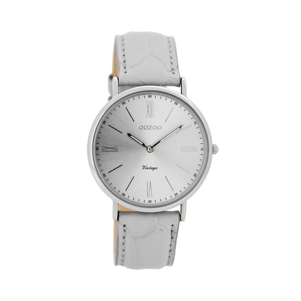 OOZOO Timepieces Vintage Grey Leather Strap C7718