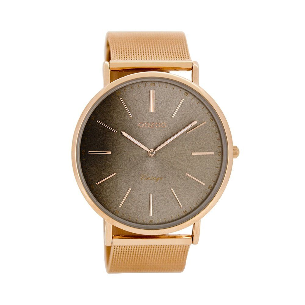 OOZOO Timepieces Vintage Rose Gold Metal Strap C8178