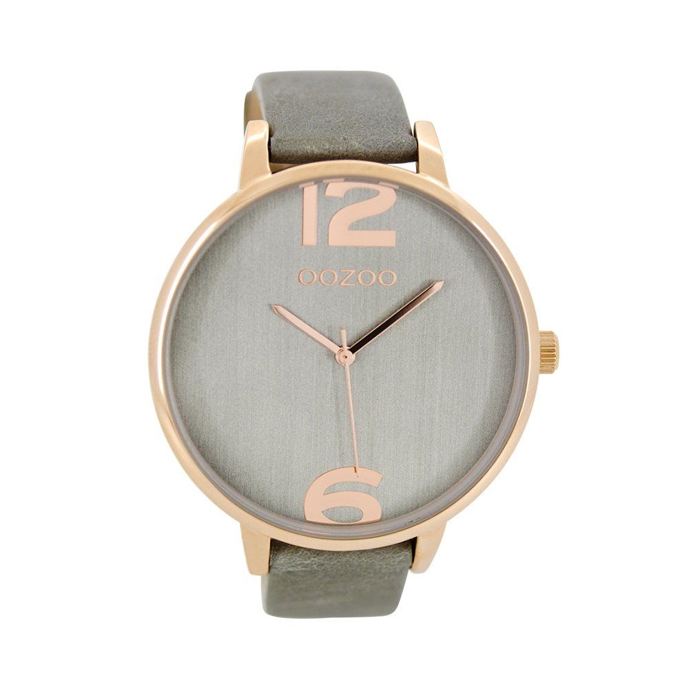 OOZOO Timepieces Grey Leather Strap C8430