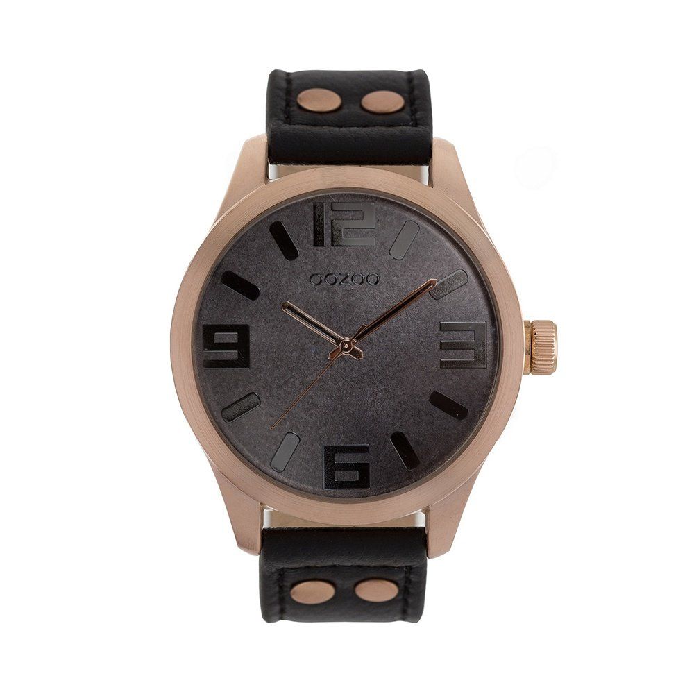 OOZOO Timepieces Black Leather Strap C8461