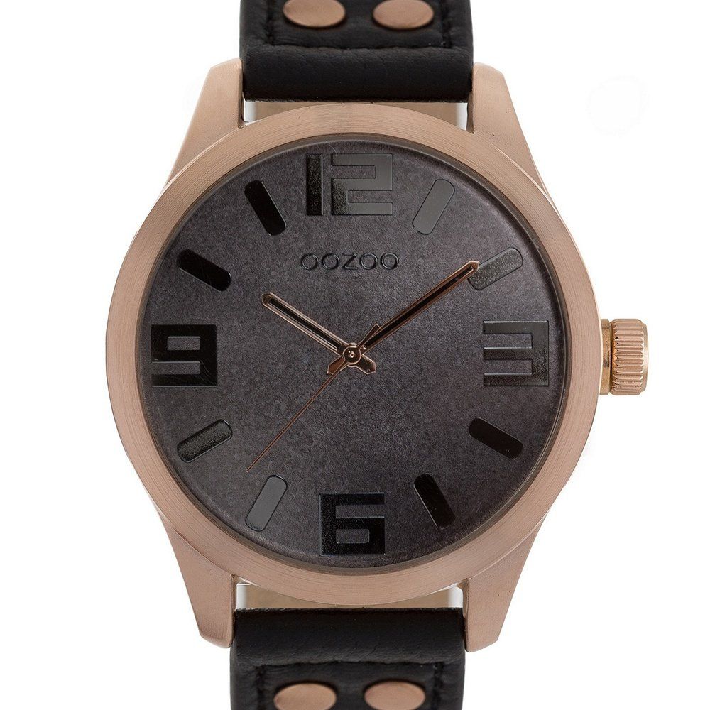 OOZOO Timepieces Black Leather Strap C8461