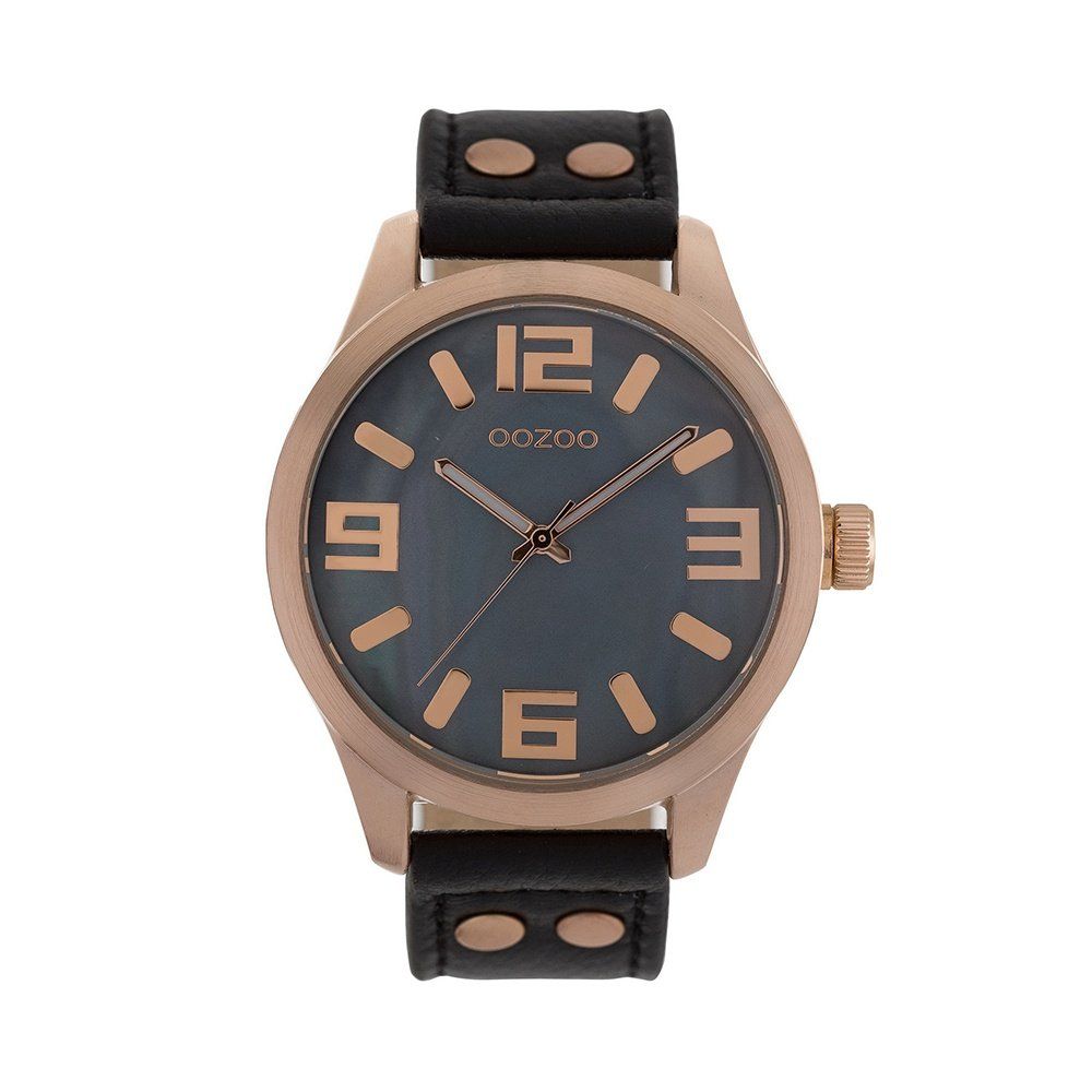 OOZOO Timepieces Black Leather Strap C8468