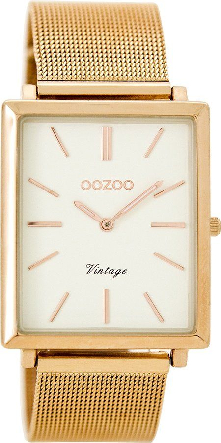 OOZOO Timepieces Vintage Rose Gold Mesh Metallic Bracelet C8183