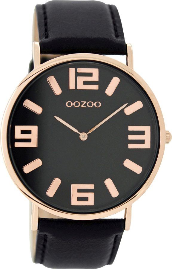 OOZOO Timepieces Black Leather Strap C8849