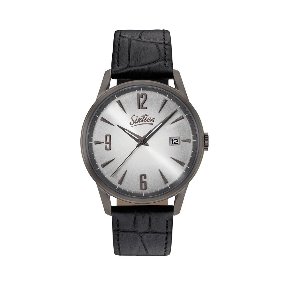 SIXTIES Black Leather Strap GUL-02-1