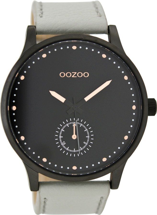 OOZOO Timepieces Grey Leather Strap C9006
