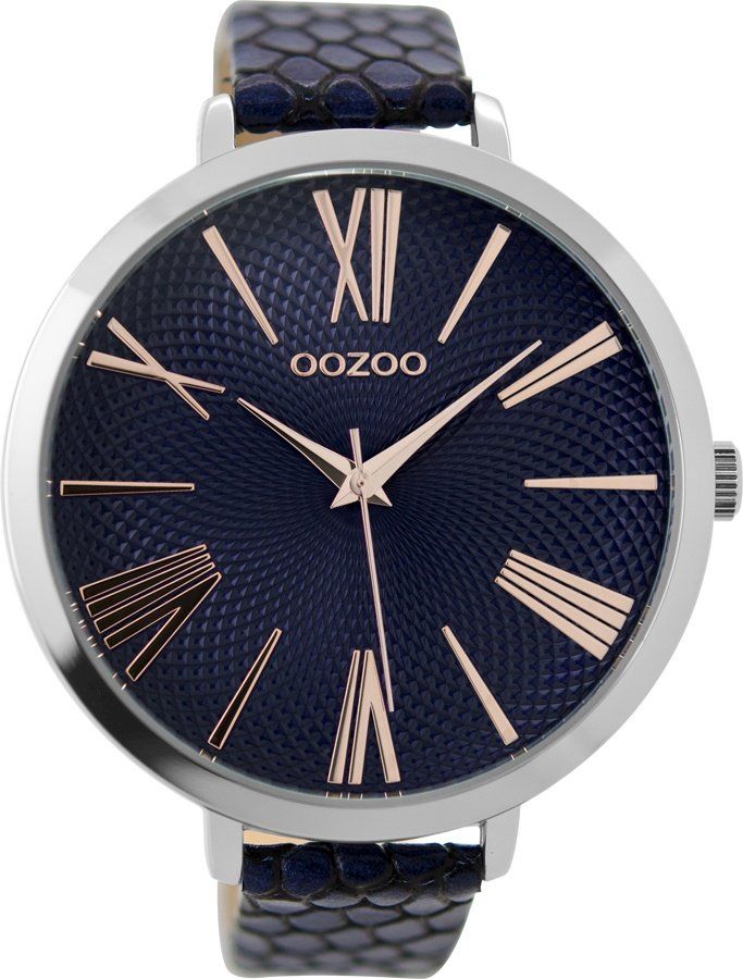 OOZOO Timepieces Dark Blue Snake Leather Strap C9218