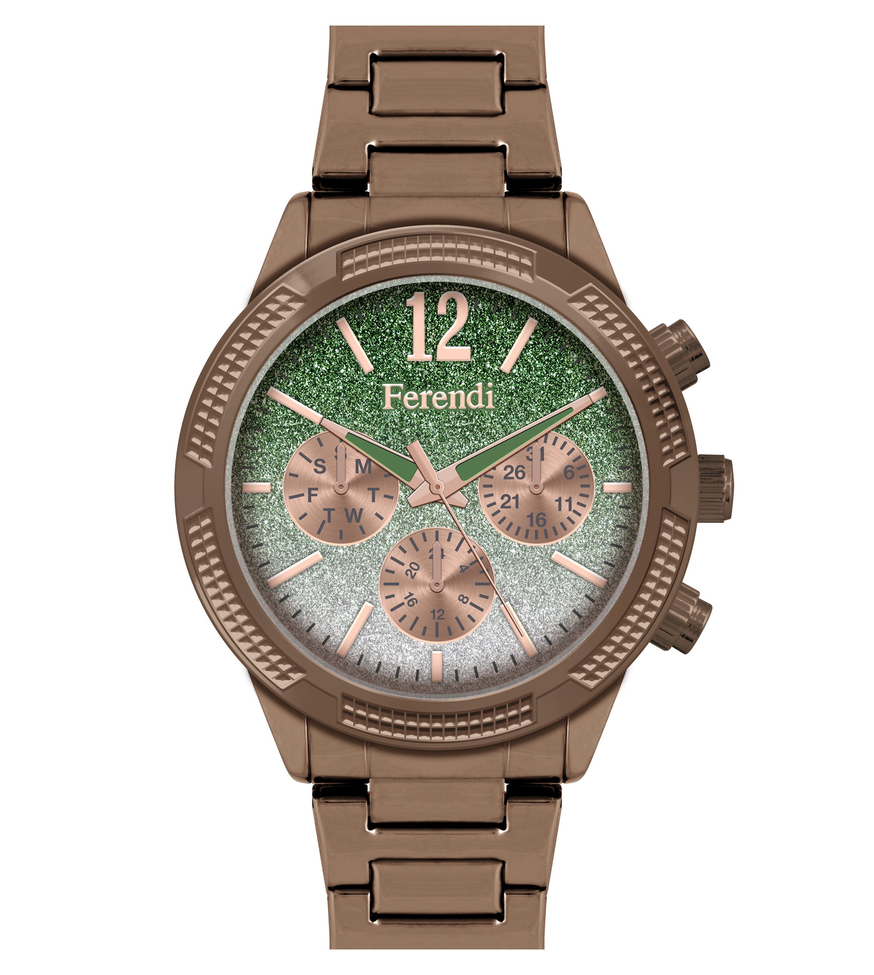 Ferendi Sparkle Brown Stainless Steel Bracelet 1142-3