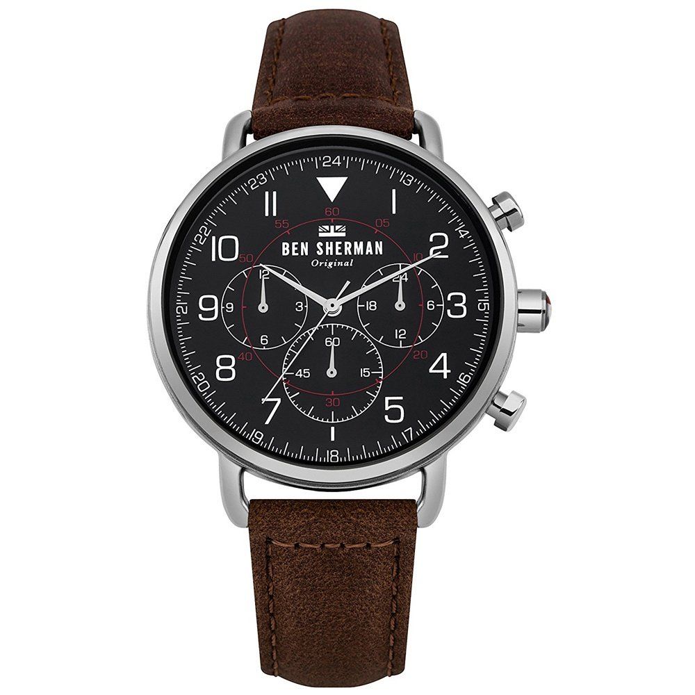 BEN SHERMAN Portobello Professional Chronograph Brown Leather Strap WB068BBR