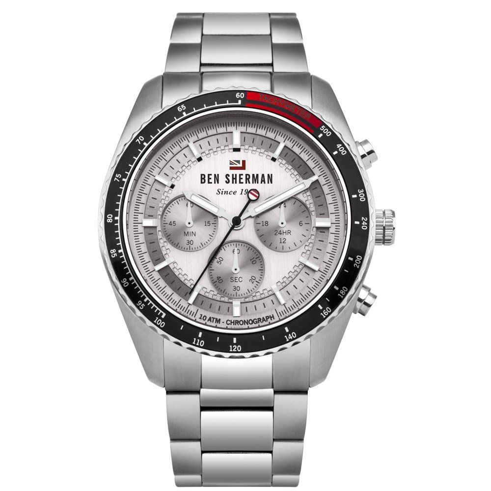 BEN SHERMAN The Ronnie Chronograph Stainless Steel Bracelet WBS108SM