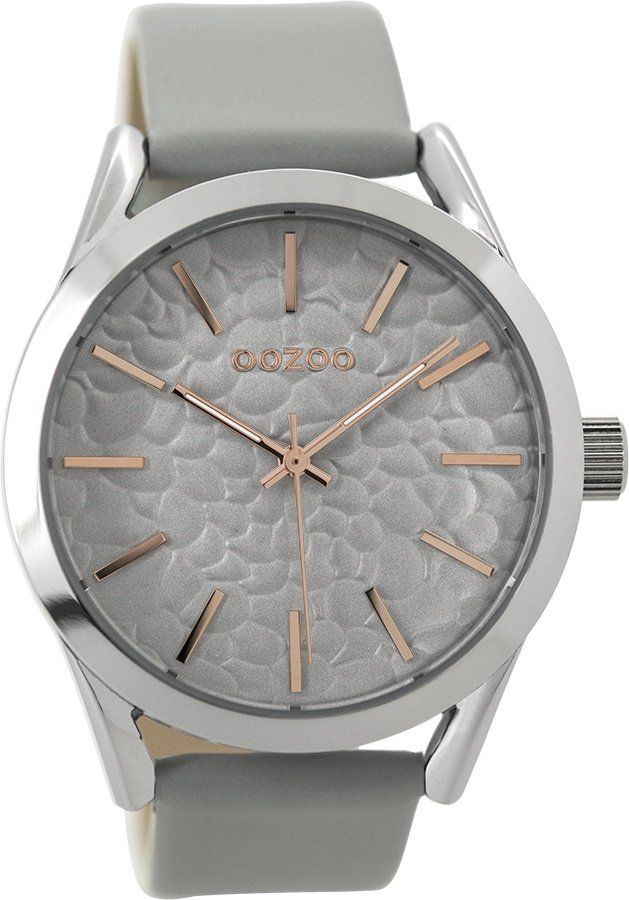 OOZOO Timepieces Grey Leather Strap C9471