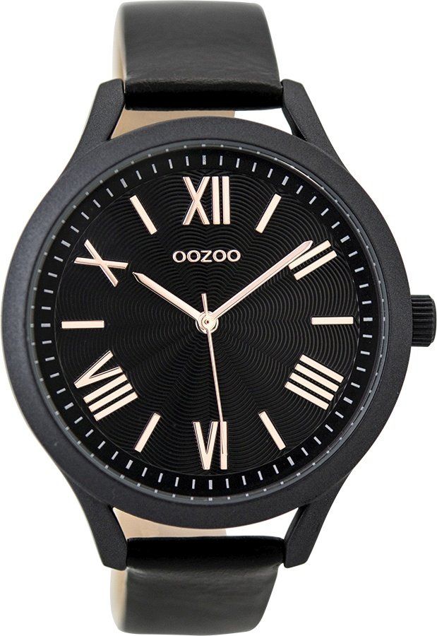 OOZOO Timepieces Black Leather Strap C9479