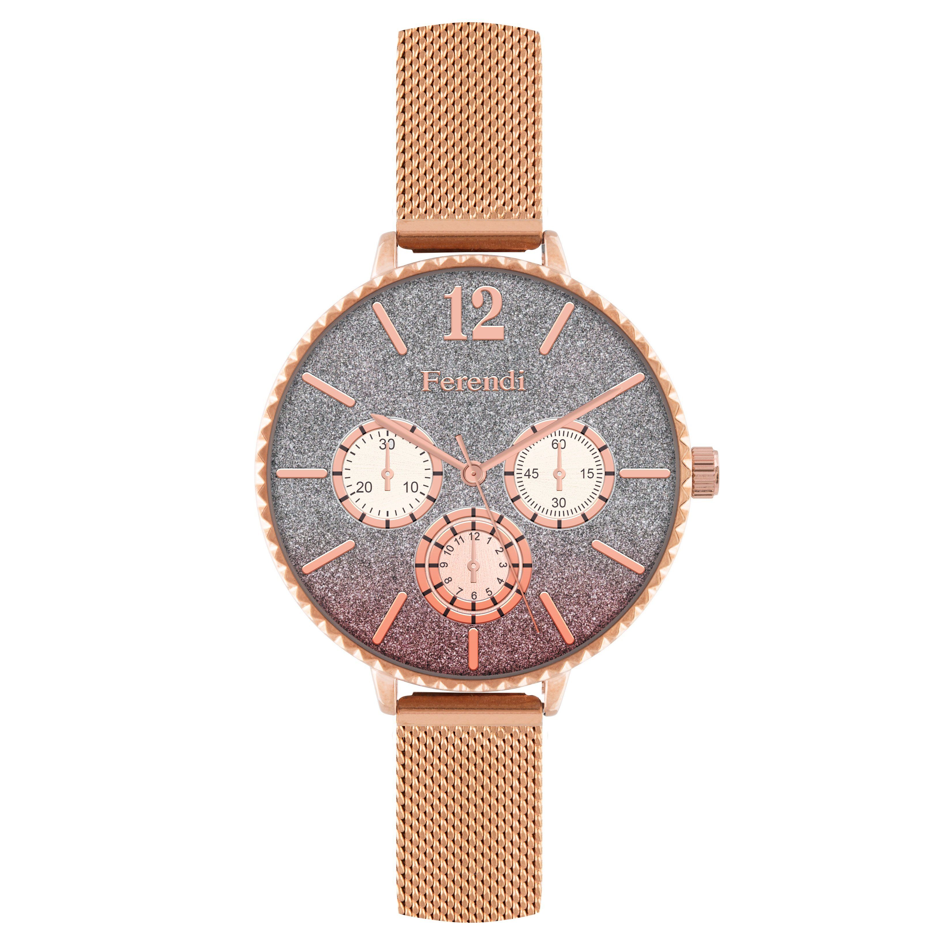 FERENDI Splendid Rose Gold Metal Strap 7460R-104