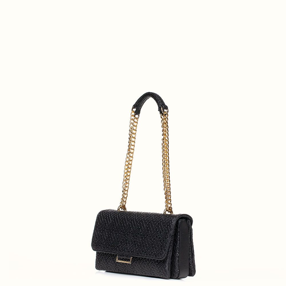 Black Straw Shoulder Bag - Shoulder Bag by Christina Malle CM97014