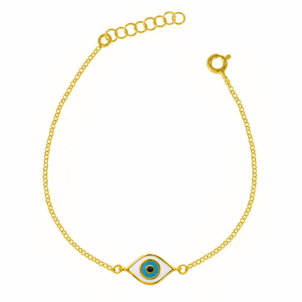 Βραχιόλι Από Ασήμι 925 Επιχρυσωμένο Με Ματάκι TM21893