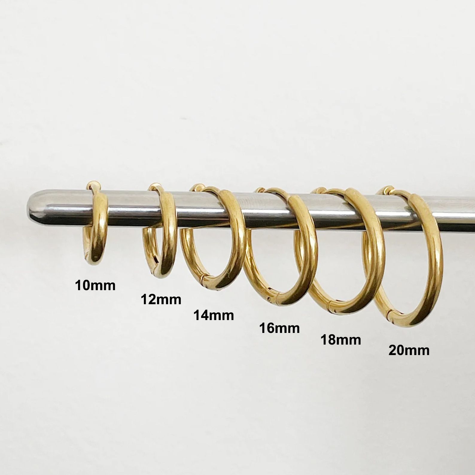 Σκουλαρίκια Κρίκοι 2,5x10 mm Από Ατσάλι Χρυσοί AS48661